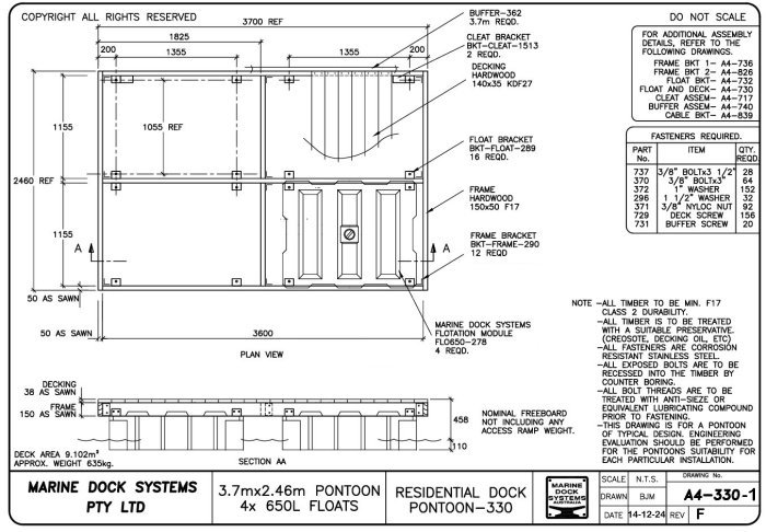 Pontoon Kit #330 Timber 3.7 x 2.4